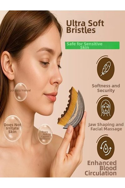 NEWSTORE HOME Lymphatic Drainage Massage Brush Face Neck Chin Soft Bristle