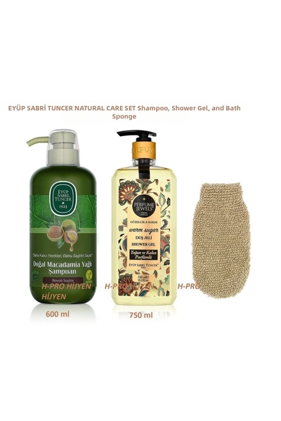 Eyüp Sabri Tuncer Natural Care Set, Macadamia Shampoo, Warm Sugar Shower Gel,...