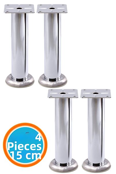 NZB Furniture Leg Armchair Sofa Durable Tv Unit Leg Legs with Table Chrome Metal 15 cm Silver 4 Pieces