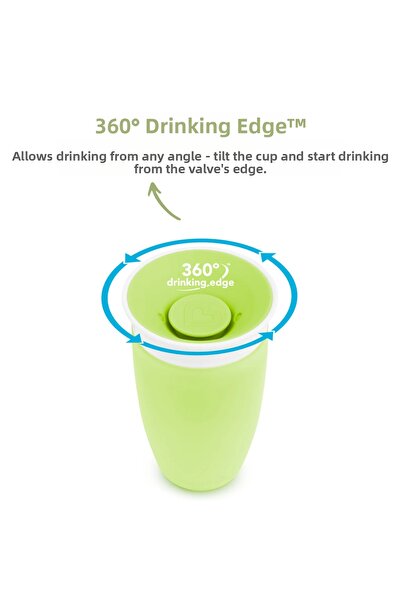 Munchkin معجزة 360° كوب للشرب، 12 شهرًا، 296 مل، أخضر