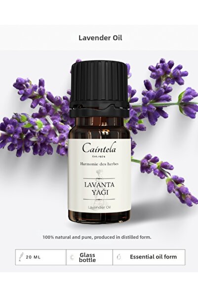 caintela زيت اللافندر 20 مل - طبيعي ونقي 100%، يساعد على تغذية البشرة وترطيبها