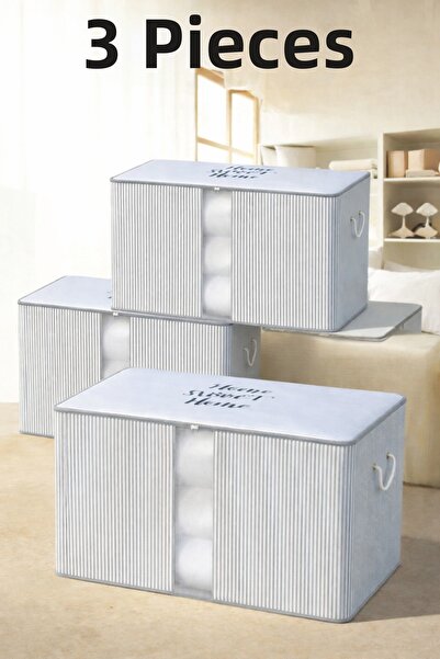 Timburly 3 قطع من وسائد كبيرة مخططة بعبارة 'هوم سويت هوم' للوضع فوق الخزانة، ...