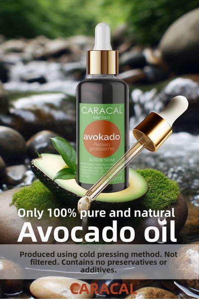 caracal 50ml 100% Pure Avocado Oil Cold Pressed Additive-Free and Natural Avocado Oil Persea Gratissima Avocado Oil