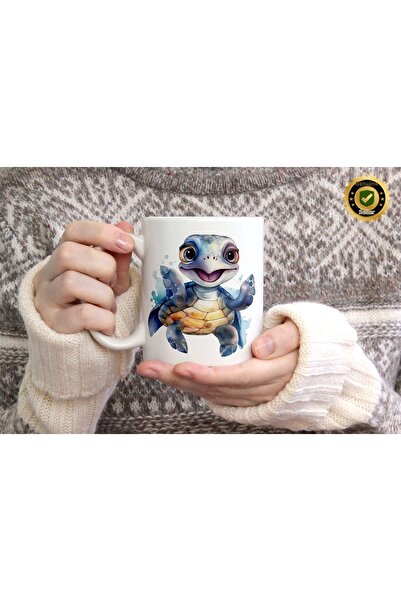 WİLLOW STORE كوب من البورسلين على شكل سلحفاة لطيفة مع 6 أشكال، جودة عالية، هد...