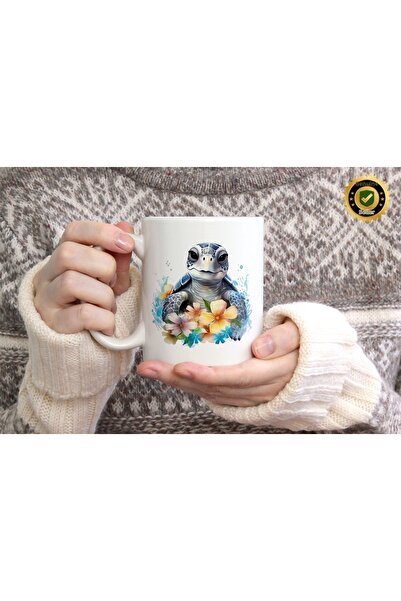 WİLLOW STORE كوب من البورسلين على شكل سلحفاة لطيفة مع شخصيتين، جودة عالية، هد...