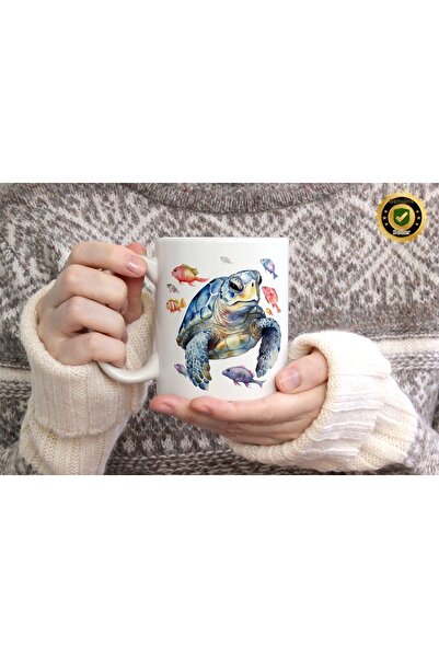WİLLOW STORE كوب من البورسلين على شكل سلحفاة لطيفة مع 9 أشكال، جودة عالية، هد...