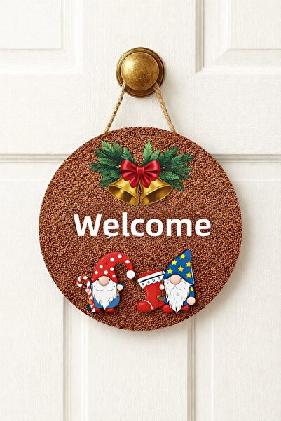 e&a care New Year's Flower Gnomes Party Themed Colorful Welcome Door Ornament 2D