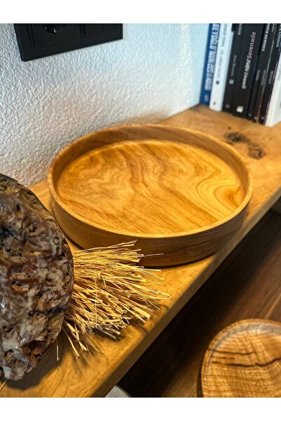 Carveni Wooden Presentation Tray Chestnut Wood |   24 cm Diameter – 4.5 cm He...