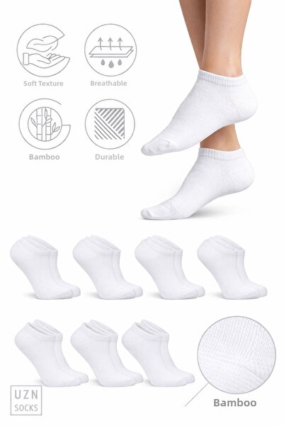 UZN SOCKS Комплект от 20 чифта бели чорапи от бамбук – унисекс, дишащи, с мек...