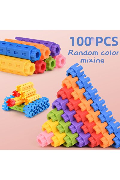 Choice مكعبات سداسية الشكل 100 قطعة مكعبات بناء سداسية الشكل جزيئات كبيرة مكع...