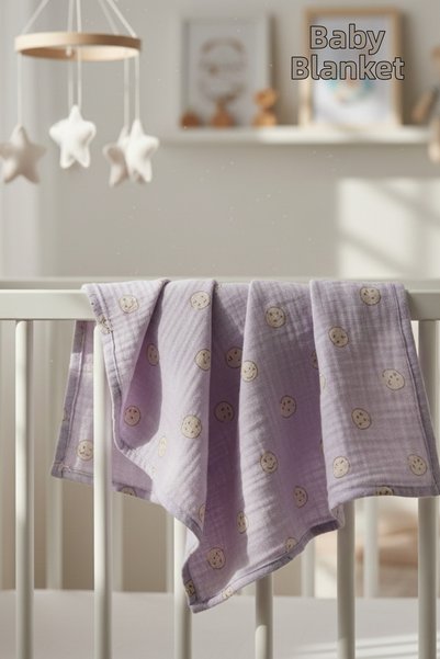 Joyrose 80X80 cm 100% Cotton Muslin Baby Blanket - Multi-Purpose Swaddle, Stroller and Nursing Cover