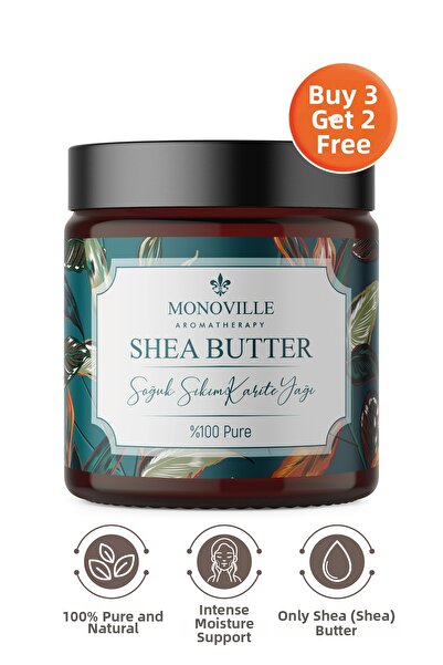 Monoville 100 مل زبدة الشيا - مرطب ضغط بارد، نقي وطبيعي 100%