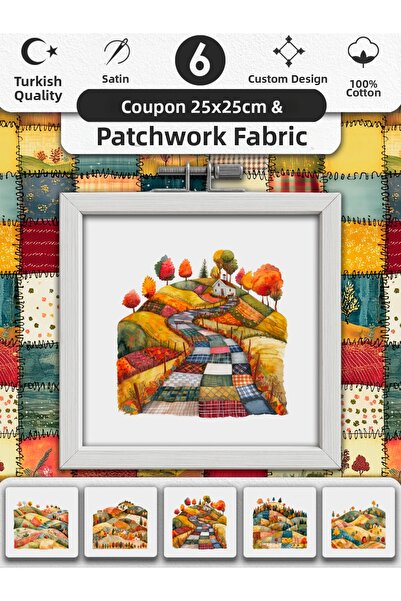 FabricMarket Set de țesături patchwork – Cuponuri de țesături cu modele din b...