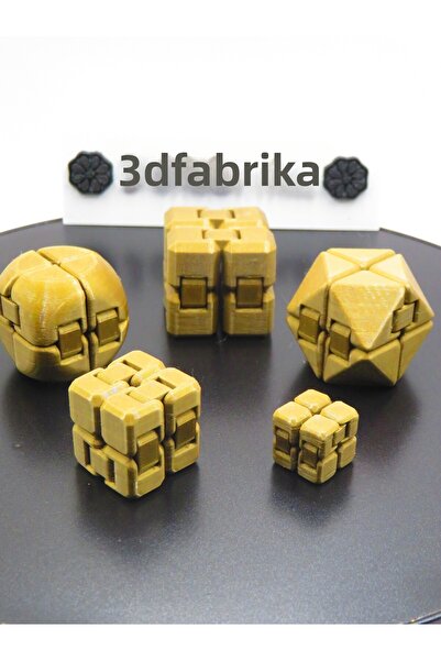 AHWALL مجموعة كاملة من مكعبات البرونز اللانهائية (دائري + مخروطي + مربع + صغي...