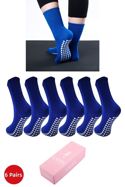 Lazen Șosete pentru yoga, pilates și reformer pentru femei - Talpă anti-alune...