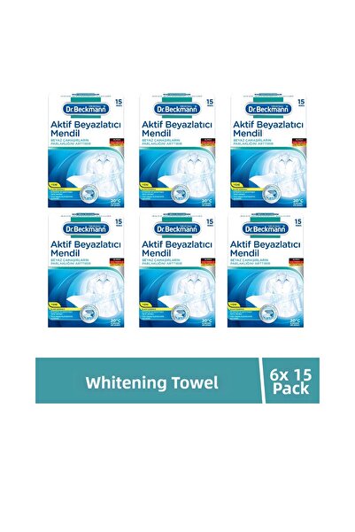 Dr.Beckmann مجموعة مناديل تبييض نشطة للملابس البيضاء 6×15 قطعة