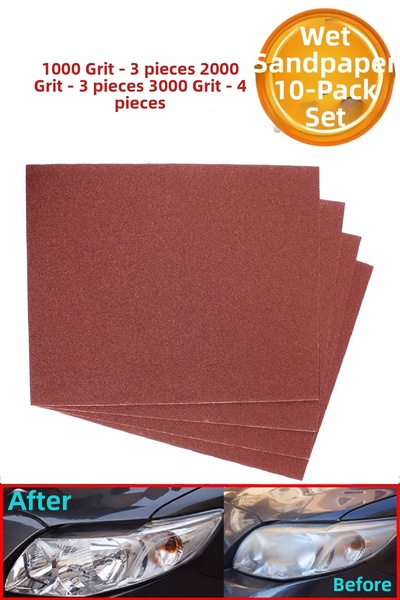 Badem10 مجموعة تلميع المركبات اليدوية المصنوعة من الورق السميك الناعم لتنظيف المصابيح الأمامية 1000-2000-3000 حصى 10 قطع