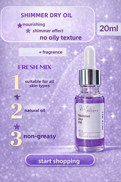 VIOLA BEAUTY زيت جاف لامع - زيت جاف "منعم للأظافر والجلد، زيت للعناية بالبشرة...