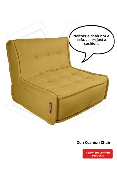 XPERMATE Scaun cu spătar în stil scandinav Scaun ergonomic pentru podea Scaun cu spătar 80x60 muștar Zen