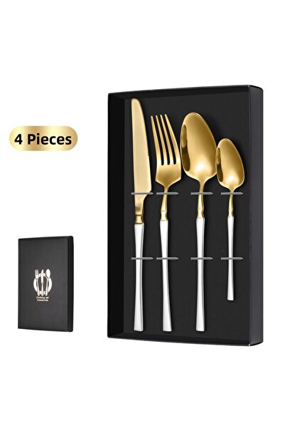 Partenya White Color Premium Stainless Steel 4 Piece Cutlery Set – Tableware ...