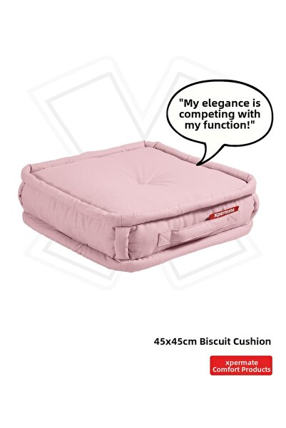 XPERMATE Pernă de podea pentru biscuiți Fagure de miere Pernă de față pentru paletă Pernă de bancă și de grădină 45x45x14 Cm Roz