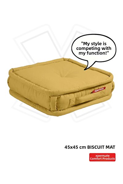 XPERMATE Pernă de podea pentru biscuiți Fagure de miere Față de paletă Pernă de top Pernă de bancă și de grădină 45x45x14 Cm Muștar