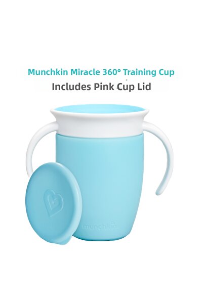 Munchkin Miracle 360 °   Drinking Cup, 6 Months+, 207ml, Blue Cup with Lid