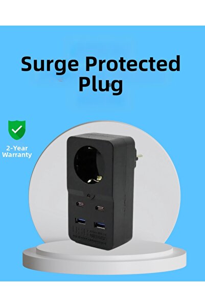 Epilons Thermal protection socket automatic child lock 4 usb type c azrlya-kr...