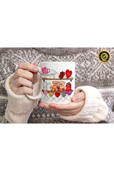 WİLLOW STORE Valentine's Day, Special for Lovers, Love, Affection Porcelain M...
