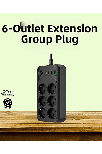 Epilons 2500 واط، 6 منافذ كهربائية قوية، منافذ USB ومنافذ Type-C، حماية حرارية