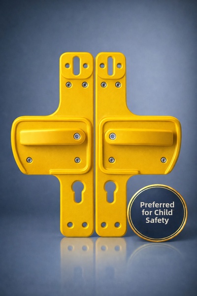 hilal kimya Unbreakable Barrier Door Handle Offering Maximum Safety Durability for School-Nursery Doors-Yellow