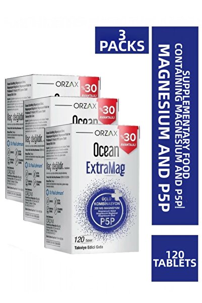 Orzax Ocean Extramag 120 Tablets 3 Pieces