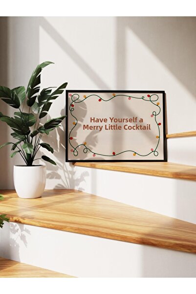 Postifull Πίνακας με μαύρο πλαίσιο, χριστουγεννιάτικη αφίσα με πλαίσιο, Merry...