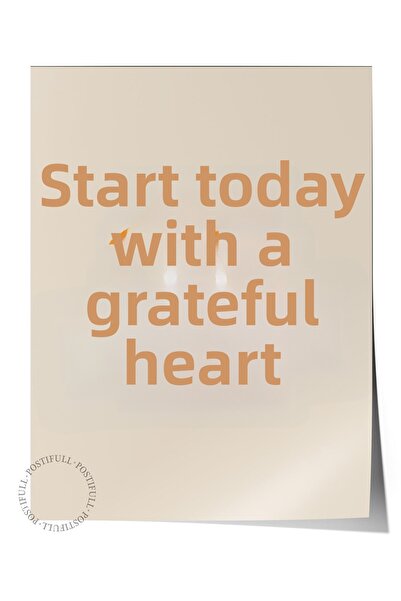 Postifull Poster Grateful Heart, poster de perete fără cadru, pictură vertica...