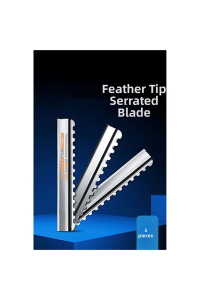 lowell home Hsnet Feather Tip Serrated Razor Blades 3 Pieces - Loho3492-1509
