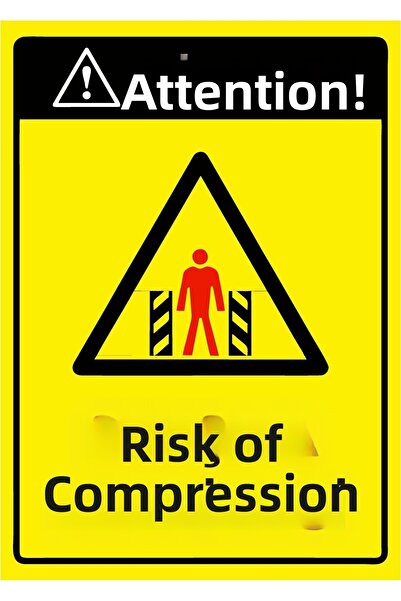 ZiPrinter انتبه! لافتة تحذيرية من خطر الانحشار من مادة PVC مقاس A4 21x30 سم