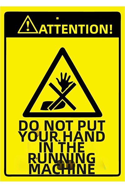 ZiPrinter انتبه! لافتة تحذيرية من نوع 'لا تلتفت إلى الآلة التي تعمل' مصنوعة م...