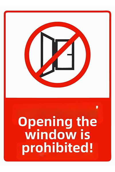 ZiPrinter من يفتح النافذة يُعدّ مجرمًا! لافتة تحذير من مادة PVC مقاس A3 30x42 سم