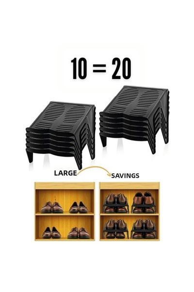 EASERA TİCARET Hsnet 10 Lu Shoe Ramp Space Saving Organizer Mehle-Twin