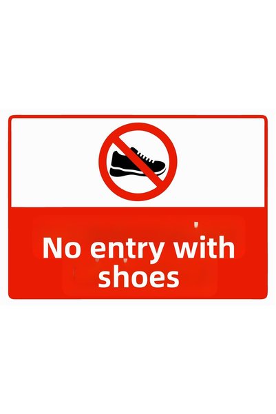 ZiPrinter No Shoes Allowed Isg Warning Sign Pvc A5 15X21 cm