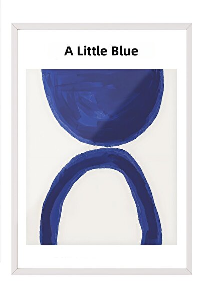 Postifull Tablou cu rama alba, set de postere si rame, pictura de perete, seria Un Po' Di Blu Comfort NR:10860