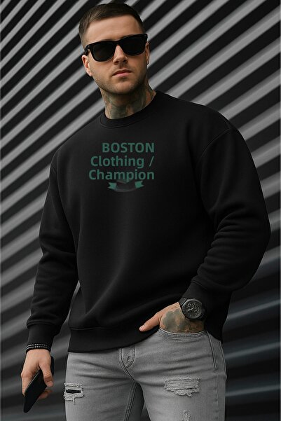 INFLUYENTE Bumbac de iarnă pentru bărbați Boston cu imprimeu Regular guler ro...