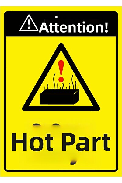 ZiPrinter انتبه! لافتة تحذيرية من نوع Hot Piece مصنوعة من مادة PVC مقاس A4 21...