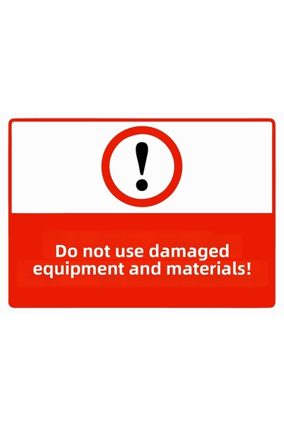 ZiPrinter لافتة تحذيرية من نوع isg تحمل عبارة 'استخدام معدات ومواد معيبة' مصن...