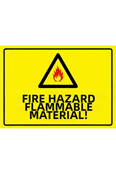 ZiPrinter خطر الحريق: مادة سهلة الاشتعال! لافتة تحذير من مادة PVC مقاس A4 21x...