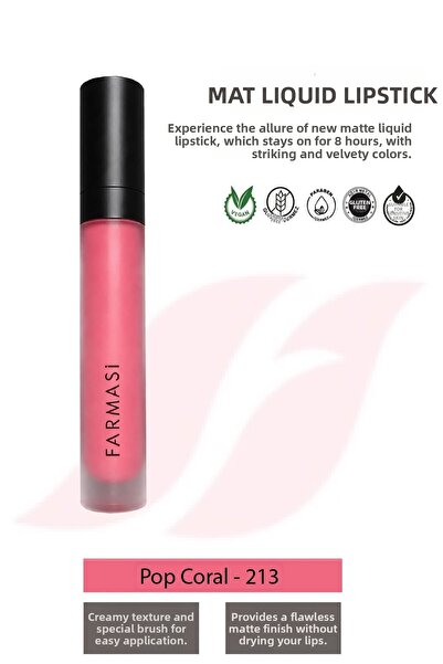Farmasi أحمر شفاه سائل مطفي 213 بوب كورال 4 مل