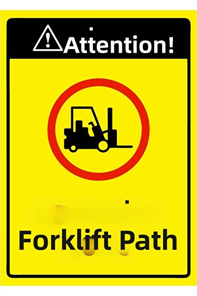 ZiPrinter انتبه! لافتة تحذيرية لمسار الرافعة الشوكية مصنوعة من البلاستيك PVC ...