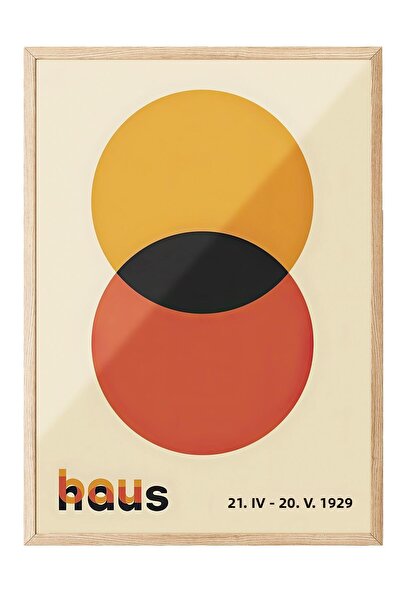 Postifull Tablou cu rama din lemn, set de postere si rame, serie Bauhaus Circ...