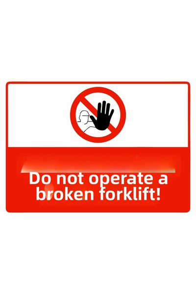 ZiPrinter لا تعمل بالرافعة الشوكية المعيبة، لافتة تحذير من مادة PVC مقاس A4 2...