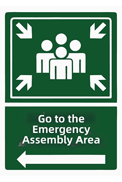 ZiPrinter Go to Emergency Assembly Area Isg Warning Sign Pvc A4 21X30 cm